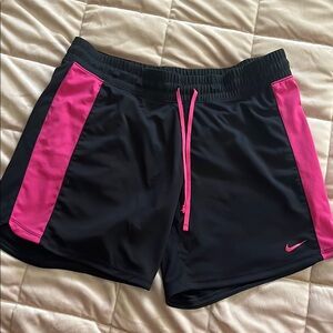 Nike Women's Black and Pink Athletic Shorts
